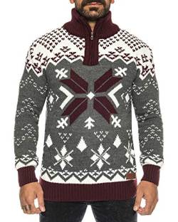 Raff&Taff Herren Strickpullover Sweater Hoodie Wollpullover | M - 5XL | Norweger Island Pullover Weihnachten Winter (Grau, 6XL) von Raff&Taff