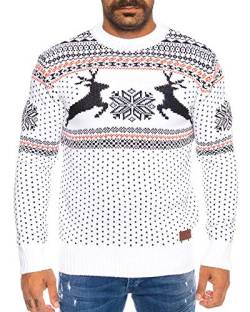 Raff&Taff Herren Strickpullover Sweater Hoodie Wollpullover | M - 5XL | Norweger Island Pullover Weihnachten Winter (Weiß (306), 5XL~58) von Raff&Taff