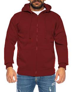 Raff & Taff Herren Zipper Hoodies Kapuzenjacke Sweatjacke Übergangsjacke Jacke Basic Schlicht bis 10XL(RT404 Weinrot 8XL) von Raff&Taff