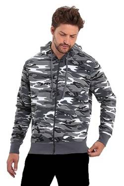 Raff & Taff Herren Zipper Hoodies Kapuzenjacke Sweatjacke Übergangsjacke Jacke Basic Schlicht bis 10XL (RT-H-404-Cam.Metro-3XL) von Raff&Taff