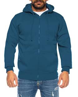 Raff & Taff Herren Zipper Hoodies Kapuzenjacke Sweatjacke Übergangsjacke Jacke Basic Schlicht bis 10XL (RT-H-404-Indigoblau-3XL) von Raff&Taff