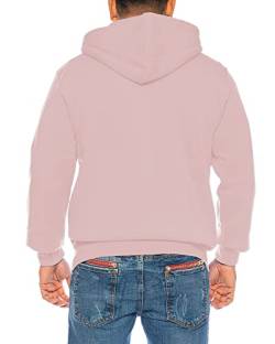 Raff & Taff Herren Zipper Hoodies Kapuzenjacke Sweatjacke Übergangsjacke Jacke Basic Schlicht bis 10XL (RT-H-404-Rosa-4XL) von Raff&Taff