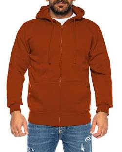 Raff & Taff Herren Zipper Hoodies Kapuzenjacke Sweatjacke Übergangsjacke Jacke Basic Schlicht bis 10XL (RT-H-404-Rost-5XL) von Raff&Taff