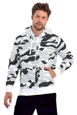 Raff & Taff Herren Zipper Hoodies Kapuzenjacke Sweatjacke Übergangsjacke Jacke Basic Schlicht bis 10XL (RT-H-404-Snow White-6XL) von Raff&Taff