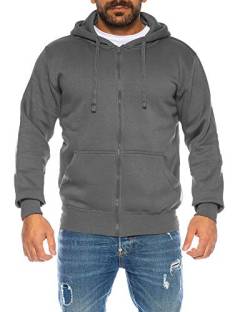 Raff & Taff Herren Zipper Hoodies Kapuzenjacke Sweatjacke Übergangsjacke Jacke Basic Schlicht bis 10XL (RT404 Anthra 3XL) von Raff&Taff