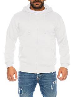 Raff & Taff Herren Zipper Hoodies Kapuzenjacke Sweatjacke Übergangsjacke Jacke Basic Schlicht bis 6XL (RT404 Weiß, 8XL) von Raff&Taff