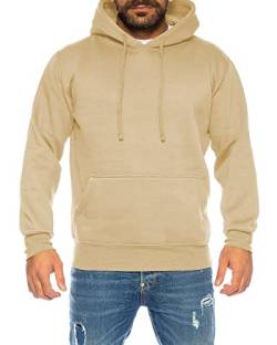 Raff &Taff Hoodie Kapuzenpullover Sweatshirt Sweater Pullover |S-10XL| Sport Alltag Freizeit|Premium Baumwolle Fleece Innenseite (RT-H-401-Beige-4XL) von Raff&Taff