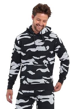 Raff &Taff Hoodie Kapuzenpullover Sweatshirt Sweater Pullover |S-10XL| Sport Alltag Freizeit|Premium Baumwolle Fleece Innenseite (RT-H-401-Black Snow- 10XL) von Raff&Taff