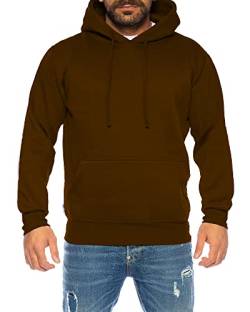Raff &Taff Hoodie Kapuzenpullover Sweatshirt Sweater Pullover |S-10XL| Sport Alltag Freizeit|Premium Baumwolle Fleece Innenseite (RT-H-401-Braun- 8XL) von Raff&Taff