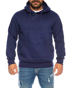 Raff & Taff Hoodie Kapuzenpullover Sweatshirt Sweater Pullover | S - 10XL | Sport Alltag Freizeit | Premium Baumwolle Fleece Innenseite (RT-H-401-Nevi 3XL) von Raff&Taff