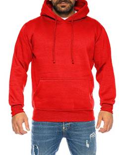 Raff &Taff Hoodie Kapuzenpullover Sweatshirt Sweater Pullover |S-10XL| Sport Alltag Freizeit|Premium Baumwolle Fleece Innenseite (RT-H-401-Rot-9XL) von Raff&Taff