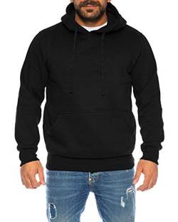 Raff &Taff Hoodie Kapuzenpullover Sweatshirt Sweater Pullover |S-10XL| Sport Alltag Freizeit|Premium Baumwolle Fleece Innenseite (RT-H-401-Schwarz-8XL) von Raff&Taff