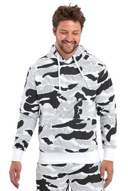Raff &Taff Hoodie Kapuzenpullover Sweatshirt Sweater Pullover |S-10XL| Sport Alltag Freizeit|Premium Baumwolle Fleece Innenseite (RT-H-401-White Snow- 10XL) von Raff&Taff