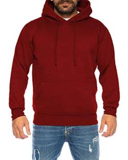 Raff & Taff Hoodie Kapuzenpullover Sweatshirt Sweater Pullover | S - 6XL | Sport Alltag Freizeit | Premium Baumwolle Fleece Innenseite (RT 401 Bordeaux, L) von Raff&Taff