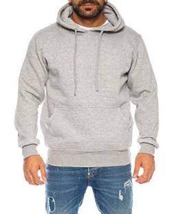 Raff & Taff Hoodie Kapuzenpullover Sweatshirt Sweater Pullover | S - 6XL | Sport Alltag Freizeit | Premium Baumwolle Fleece Innenseite (RT-H-401-Hellgrau-L) von Raff&Taff