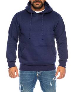 Raff & Taff Hoodie Kapuzenpullover Sweatshirt Sweater Pullover | S - 6XL | Sport Alltag Freizeit | Premium Baumwolle Fleece Innenseite (RT-H-401-Navy-XL) von Raff&Taff