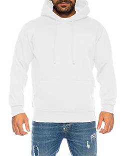 Raff & Taff Hoodie Kapuzenpullover Sweatshirt Sweater Pullover | S - 8XL | Sport Alltag Freizeit | Premium Baumwolle Fleece Innenseite (RT-H-401-Weiß, L) von Raff&Taff