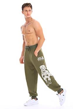 Raff & Taff Jogginghose Sweatpants Sporthose Bulldog Bodyguard aus hochwertiger Baumwollmischung (Oliv, XL) von Raff&Taff