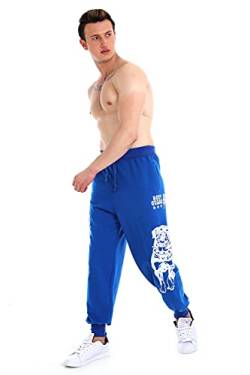 Raff & Taff Jogginghose Sweatpants Sporthose Bulldog Bodyguard aus hochwertiger Baumwollmischung (Royalblau, 3XL) von Raff&Taff