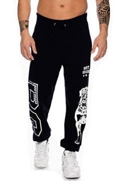 Raff & Taff Jogginghose Sweatpants Sporthose Bulldog Bodyguard aus hochwertiger Baumwollmischung (Schwarz, S=44/46) von Raff&Taff