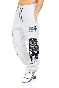 Raff & Taff Jogginghose Sweatpants Sporthose Bulldog Bodyguard aus hochwertiger Baumwollmischung (Weiß, M~46) von Raff&Taff