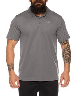 Raff & Taff Polo Shirt Fitness Shirt hochwertiges Atmungaktives Funktionsshirt T-Shirt Freizeit Shirt (Anthrazit, 3XL) von Raff&Taff