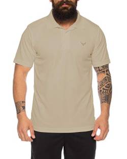 Raff & Taff Polo Shirt Fitness Shirt hochwertiges Atmungaktives Funktionsshirt T-Shirt Freizeit Shirt (Beige, 3XL) von Raff&Taff