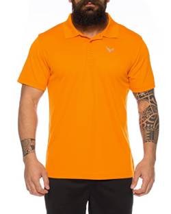 Raff & Taff Polo Shirt Fitness Shirt hochwertiges Atmungaktives Funktionsshirt T-Shirt Freizeit Shirt (Orange, 3XL) von Raff&Taff