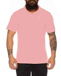 Raff & Taff Polo Shirt Fitness Shirt hochwertiges Atmungaktives Funktionsshirt T-Shirt Freizeit Shirt (Rosa, XXL) von Raff&Taff