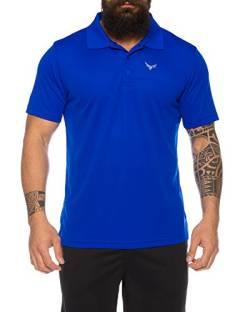 Raff & Taff Polo Shirt Fitness Shirt hochwertiges Atmungaktives Funktionsshirt T-Shirt Freizeit Shirt (Royalblau, 3XL) von Raff&Taff