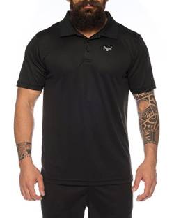 Raff & Taff Polo Shirt Fitness Shirt hochwertiges Atmungaktives Funktionsshirt T-Shirt Freizeit Shirt (Schwarz, 3XL) von Raff&Taff