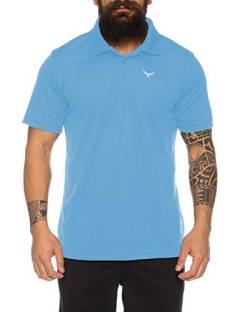 Raff & Taff Polo Shirt Fitness Shirt hochwertiges Atmungaktives Funktionsshirt T-Shirt Freizeit Shirt (Sky, 6XL) von Raff&Taff