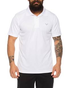 Raff & Taff Polo Shirt Fitness Shirt hochwertiges Atmungaktives Funktionsshirt T-Shirt Freizeit Shirt (Weiß, 7XL) von Raff&Taff