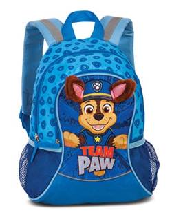 Paw Patrol Team Paw Kinder Jungen Mädchen Rucksack Kinderrucksack mit tollem Chase Motiv mit Schlappohren (632) mit Hauptfach und Nebenfach Getränkenetz, 35 x 27 x 15 cm, blau von Ragusa-Trade