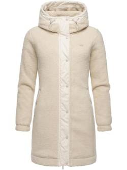 Ragwear Damen Fleecejacke Kurze Teddyfleece-Jacke warm mit Kapuze Cousy Beige Gr. 3XL von Ragwear