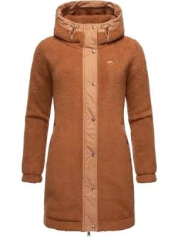 Ragwear Damen Fleecejacke Kurze Teddyfleece-Jacke warm mit Kapuze Cousy Brown Gr. S von Ragwear