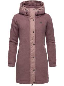 Ragwear Damen Fleecejacke Kurze Teddyfleece-Jacke warm mit Kapuze Cousy Mauve24 Gr. 3XL von Ragwear