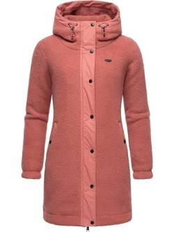 Ragwear Damen Fleecejacke Kurze Teddyfleece-Jacke warm mit Kapuze Cousy Old Pink24 Gr. S von Ragwear