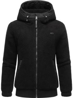 Ragwear Damen Fleecejacke Kurze Teddyfleece-Jacke warm mit Kapuze Cousy Short Black24 Gr. XXL von Ragwear