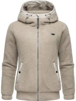 Ragwear Damen Fleecejacke Kurze Teddyfleece-Jacke warm mit Kapuze Cousy Short Bone24 Gr. XS von Ragwear