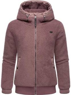 Ragwear Damen Fleecejacke Kurze Teddyfleece-Jacke warm mit Kapuze Cousy Short Mauve24 Gr. 5XL von Ragwear