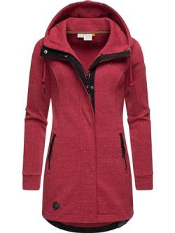 Ragwear Damen Leichter Sweat Übergangsmantel lang windabweisend mit Kapuze Letty Intl. Raspberry24 Gr. M von Ragwear