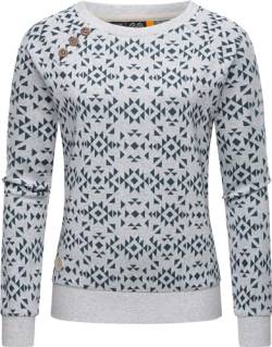 Ragwear Damen Pullover Sweatshirt mit Print Darria Aztec Light Grey Gr. XL von Ragwear