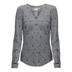 Ragwear Damen Shirt Longsleeve Langarmshirt Bluse Zofka Flower Organic, Farbe:Grau, Größe:L, Artikel:-25022-3003 Light Grey von Ragwear