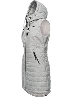 Ragwear Damen Steppweste Outdoor-Weste mit Kapuze Lucinda Vest Long White Gr. L von Ragwear