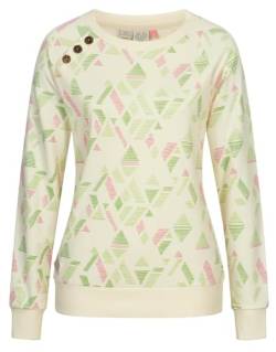 Ragwear Damen Sweatshirt Darria Print gemusterter Pullover Rundhals 2431-30001 Off White (7008) L von Ragwear