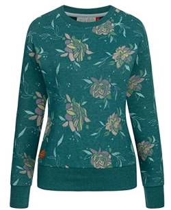 Ragwear Damen Sweatshirt Heikke Pullover mit Blumenmuster 2311-30006 Deep Ocean (2020) XXL von Ragwear