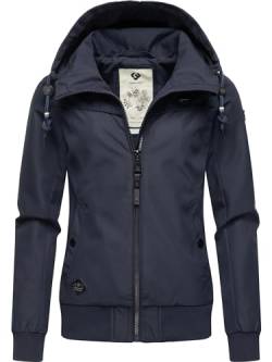 Ragwear Damen Übergangjacke wasserdicht (Wassersäule: 4.000 mm) leichte Jacke kurz mit Abnehmbarer Kapuze Jotty YOUMODO Navy24 Gr. S von Ragwear