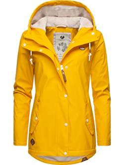 Ragwear Damen Übergangsjacke Kurzmantel Regenjacke wasserdicht (Wassersäule: 4.000 mm) mit Kapuze YM-Marge Yellow22 Gr. XL von Ragwear