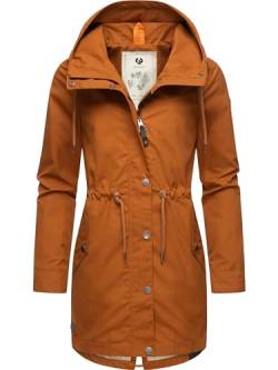 Ragwear Damen Übergangsjacke leichte Jacke lang mit Kapuze Canny Cinnamon24 Gr. 3XL von Ragwear